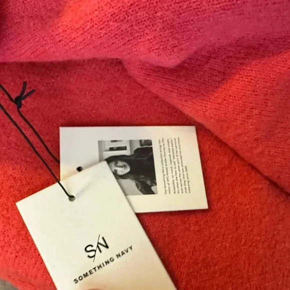 NWT- Something Navy Orange/Red Turtleneck Bell-sleeve Sweater - Picture 6 of 10